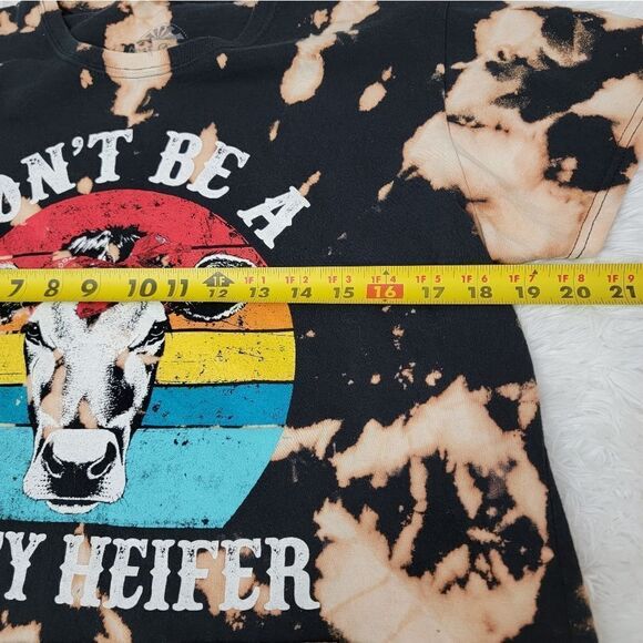 Lost Creek Graphic Tee Tie-dye Rainbow Crop Top Short Sleeve T-Shirt Size L - Picture 6 of 7